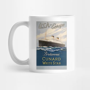 Britannic - Cunard White Star Ocean Liner Vintage Travel Poster Mug